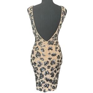 NWT Sz.00 Jovani Mini Sequin Leopard Print Cocktail Formal Dress bodycon sparkle